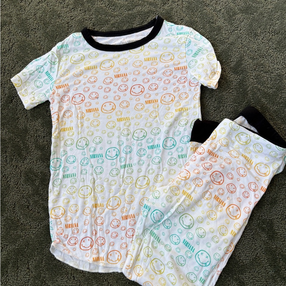 Rowdy sprout Kids Smiley Face Pajama Set - Multicolor